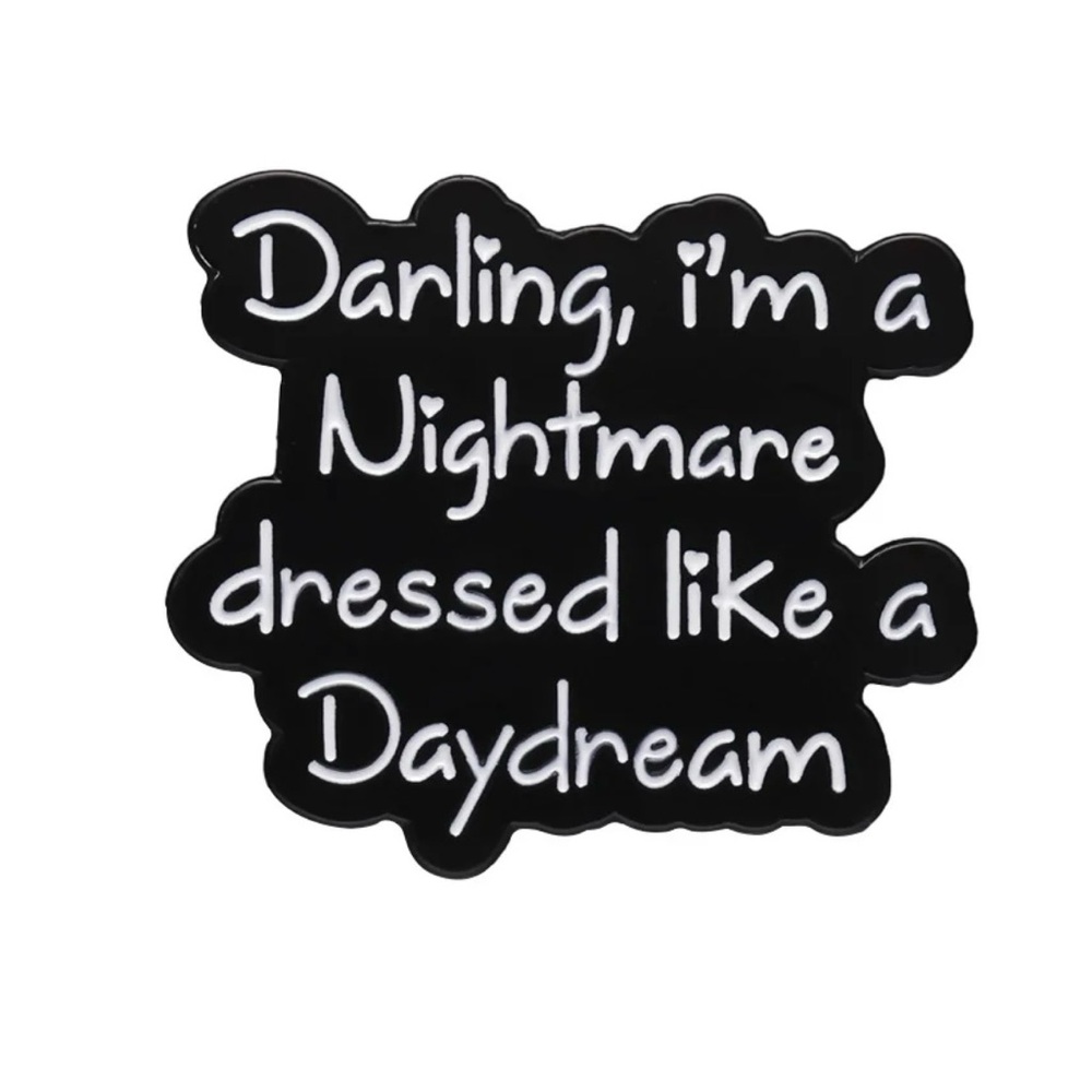 Black and White Taylor Swift Music Lyrics Enamel Pin